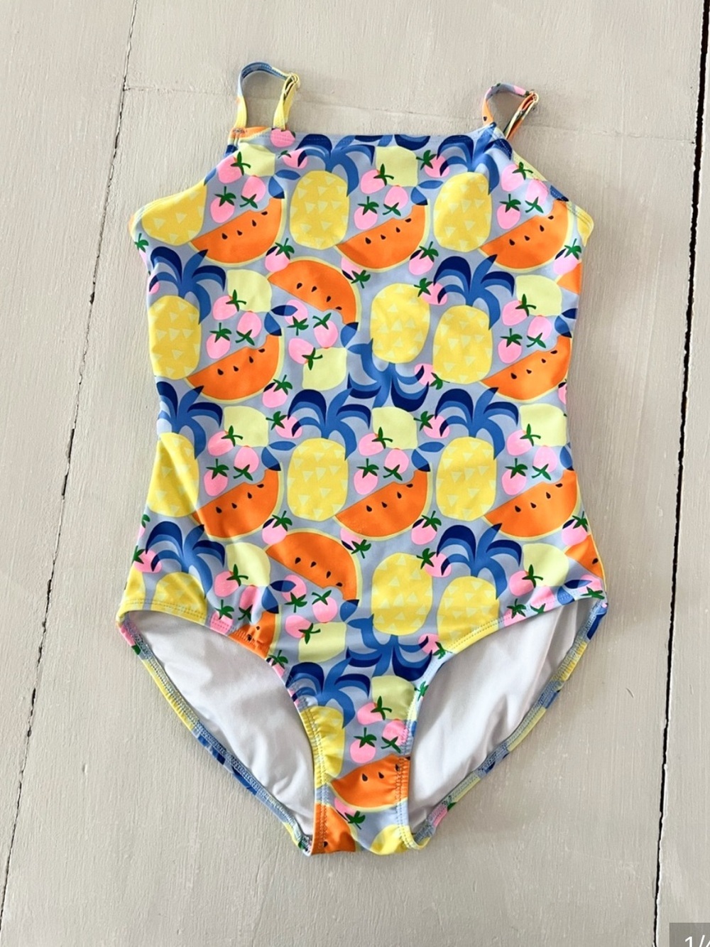 Old Navy Tropical Fruit One-Piece Swimsuit Girls XL (14-16)